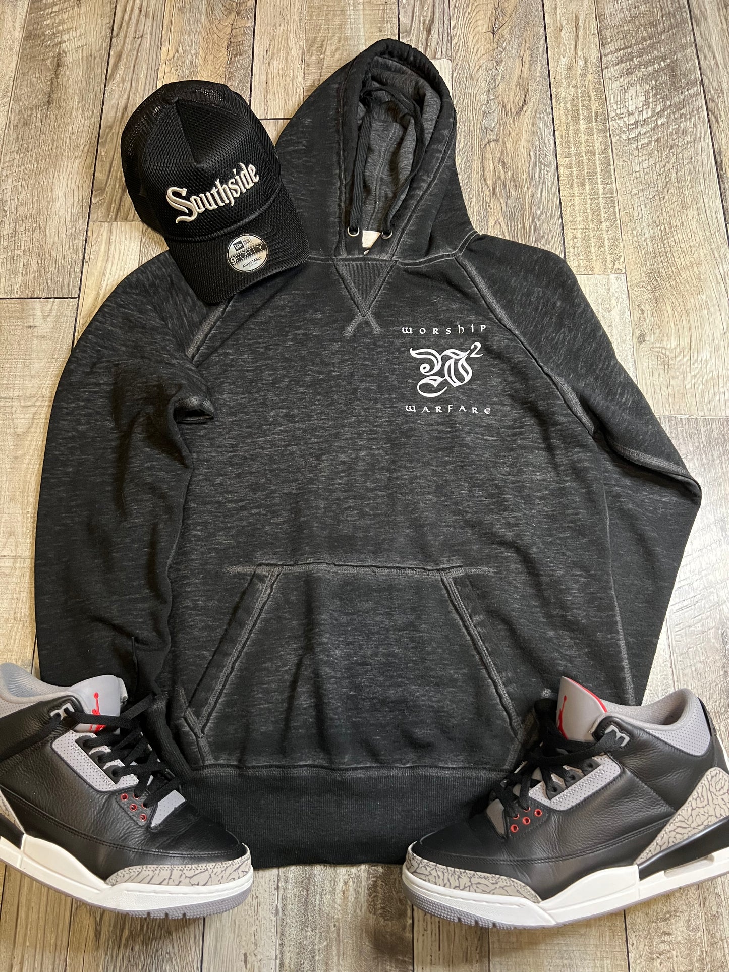 Worship Warfare Acid Wash Fleece Hoodie