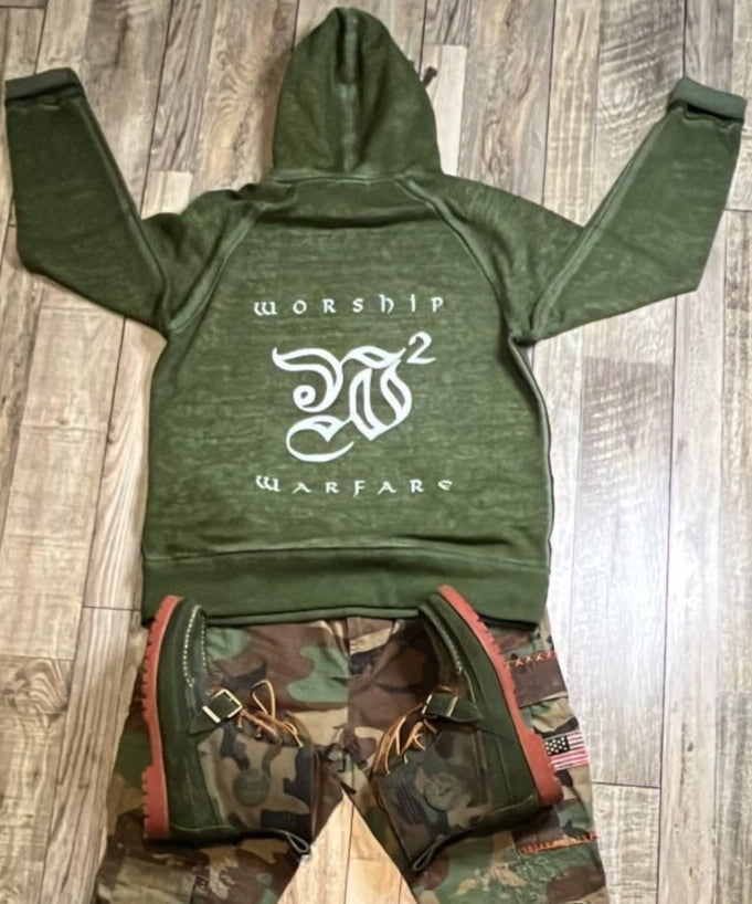 Worship Warfare Acid Wash Fleece Hoodie
