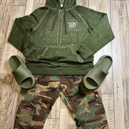 Worship Warfare Acid Wash Fleece Hoodie
