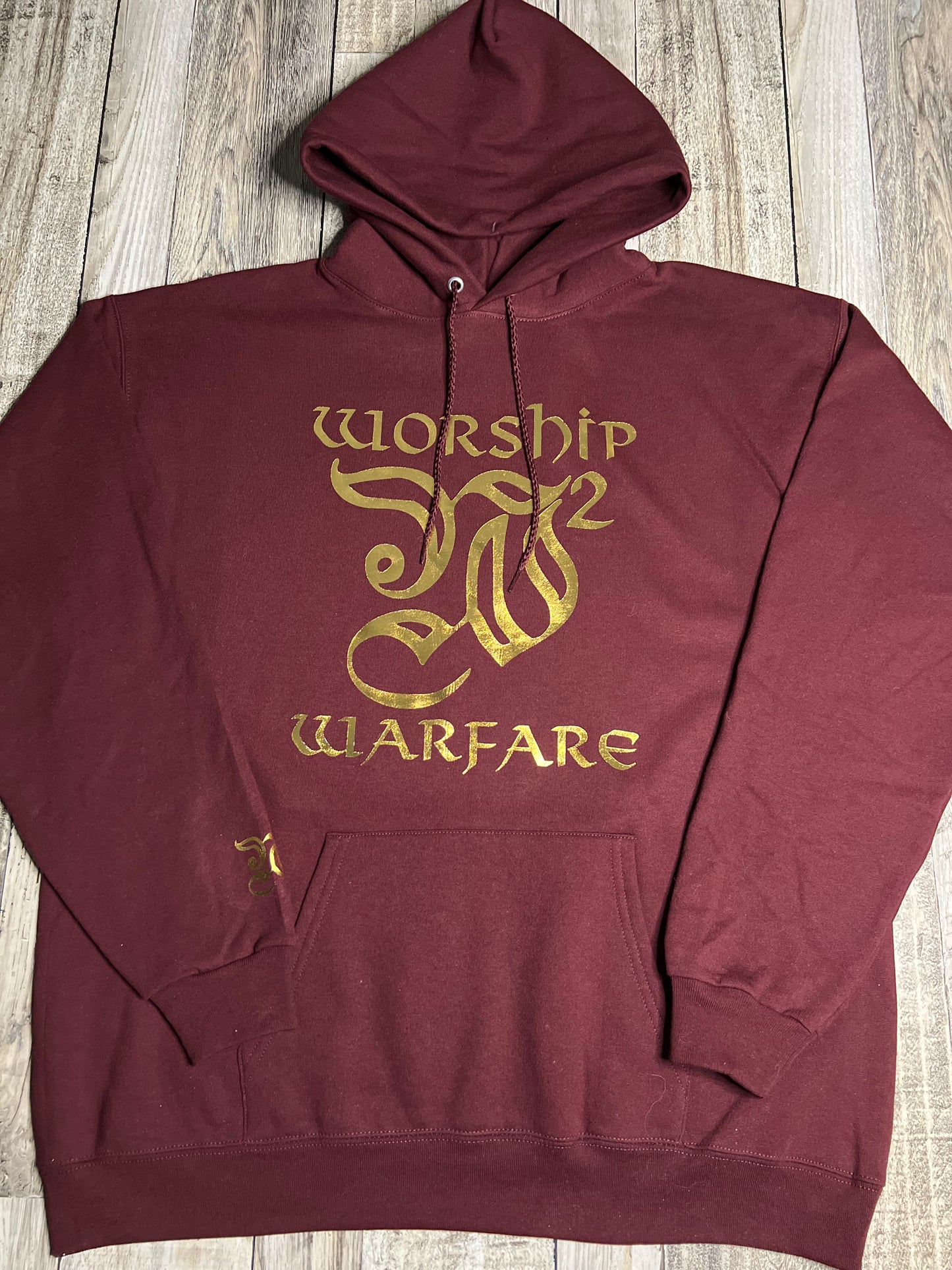 Worship Warfare Lightweight Hoodie w/Gold Emblem