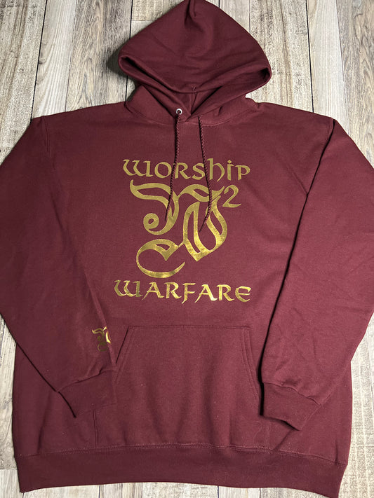 Worship Warfare Lightweight Hoodie w/Gold Emblem
